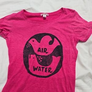 True Religion Pink Graphic Tee with Air Water Design, XS